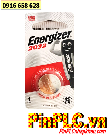 Energizer CR2032, Pin 3v lithium Energizer CR2032 chính hãng (Vỉ 1viên)
